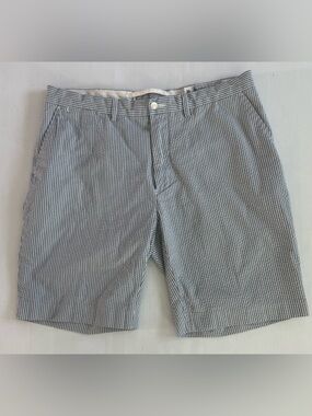 Polo Ralph Lauren Mens 36  Shorts Blue White Seersucker Striped 100% Cotton